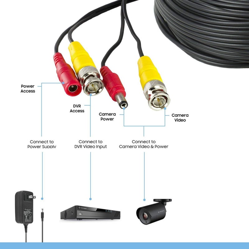 Amcrest 2-Pack 4K Security Camera Cable - 100FT BNC, All-in-One Video & Power for HDCVI, HDTVI, Analog, DVR - Image 2